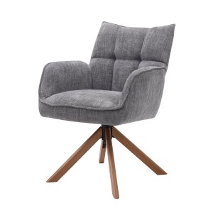 Marilla Select drejestol, m. armln - grafit gr polyester og egetr