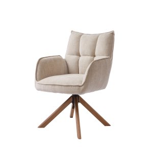 Marilla Select drejestol, m. armln - hrfarvet polyester og egetr