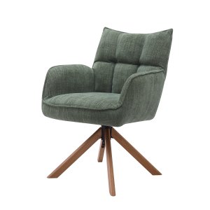 Marilla Select drejestol, m. armln - skovgrn polyester og egetr