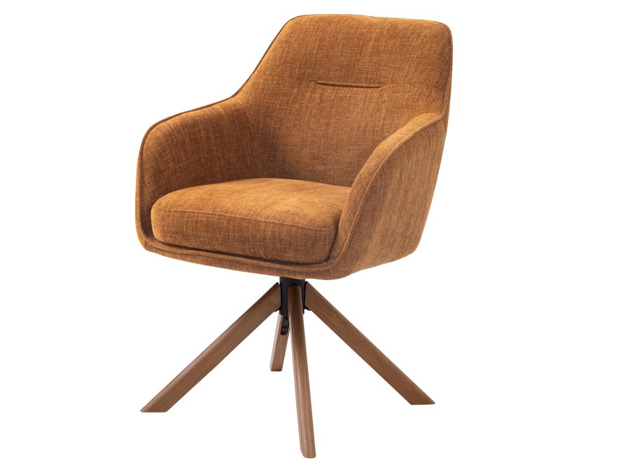 Avola Select drejestol, m. armln - rust polyester og egetr