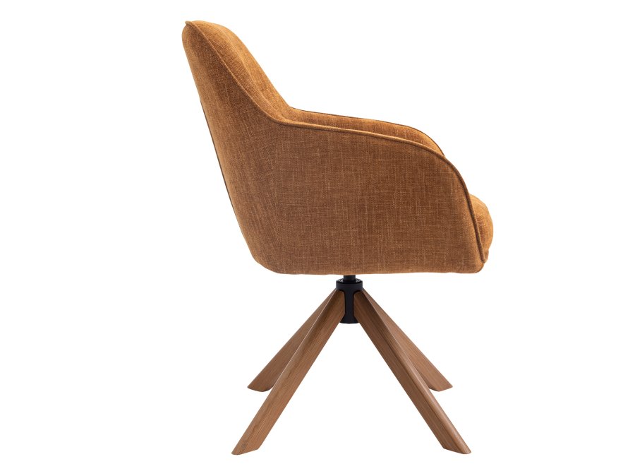 Avola Select drejestol, m. armln - rust polyester og egetr