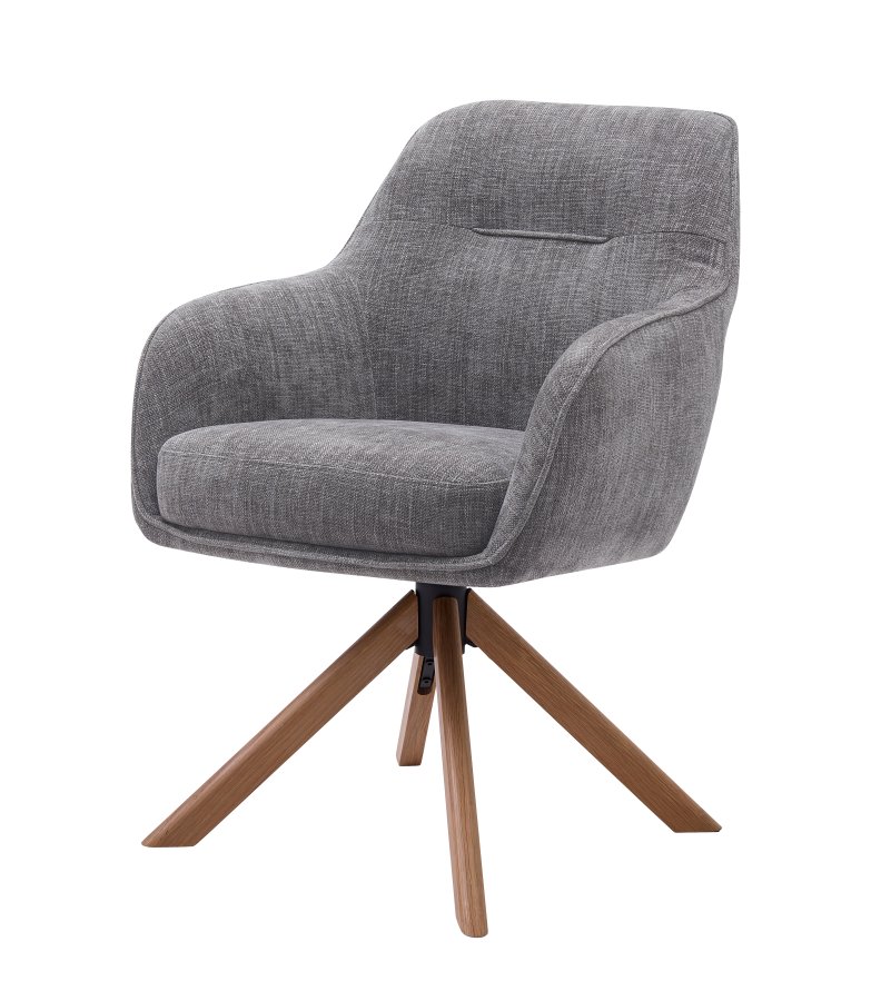 Avola Select Drehstuhl mit Armlehnen  Polyester graphitgrau und Eiche