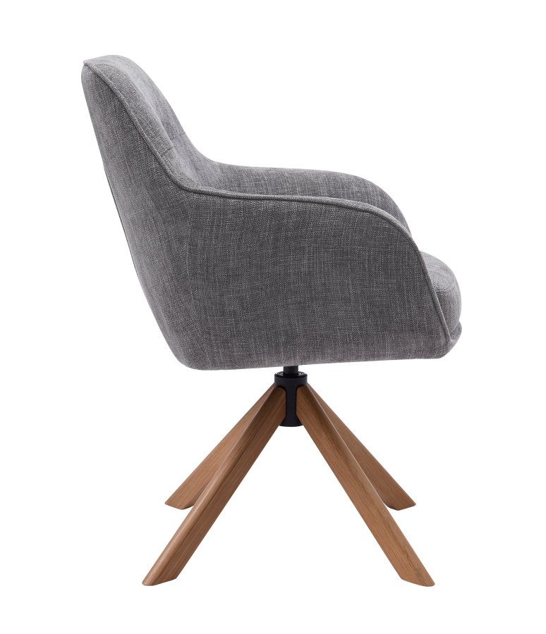 Avola Select Drehstuhl mit Armlehnen  Polyester graphitgrau und Eiche