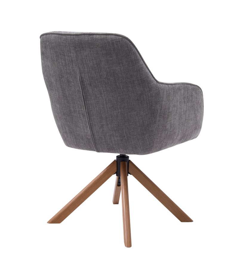 Avola Select Drehstuhl mit Armlehnen  Polyester graphitgrau und Eiche