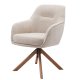 Avola Select Drehstuhl, mit Armlehnen  leinenfarbenes Polyester und Eichenholz