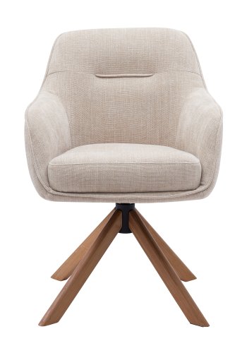 Avola Select Drehstuhl, mit Armlehnen  leinenfarbenes Polyester und Eichenholz
