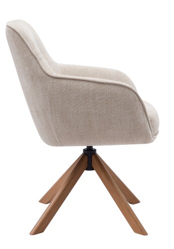 Avola Select Drehstuhl, mit Armlehnen  leinenfarbenes Polyester und Eichenholz