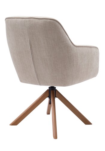 Avola Select Drehstuhl, mit Armlehnen  leinenfarbenes Polyester und Eichenholz