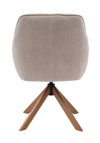 Avola Select Drehstuhl, mit Armlehnen  leinenfarbenes Polyester und Eichenholz