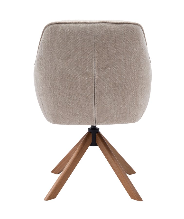 Avola Select Drehstuhl, mit Armlehnen  leinenfarbenes Polyester und Eichenholz