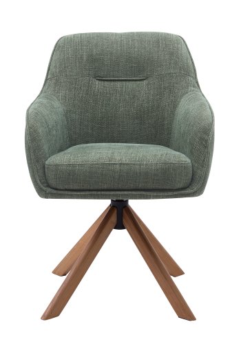 Avola Select Drehstuhl, mit Armlehnen  waldgrnes Polyester und Eiche