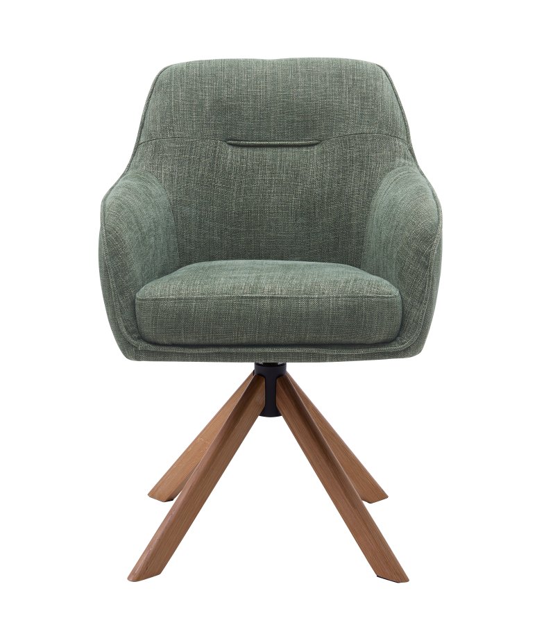 Avola Select Drehstuhl, mit Armlehnen  waldgrnes Polyester und Eiche