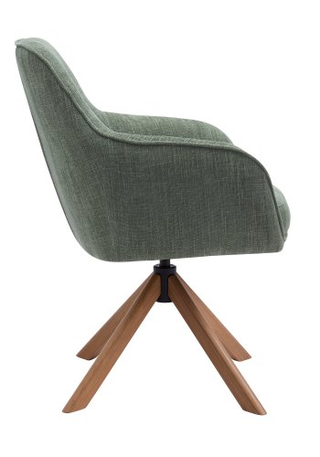 Avola Select Drehstuhl, mit Armlehnen  waldgrnes Polyester und Eiche