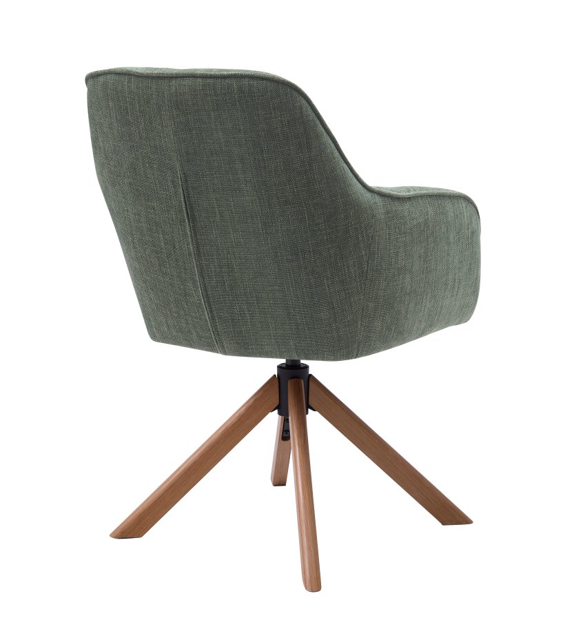 Avola Select Drehstuhl, mit Armlehnen  waldgrnes Polyester und Eiche