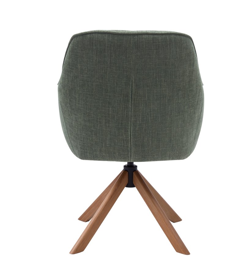 Avola Select Drehstuhl, mit Armlehnen  waldgrnes Polyester und Eiche
