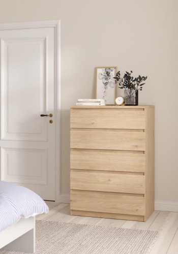 TVILUM Naia Kommode 5 skuffer - ParcelJackson Hickory