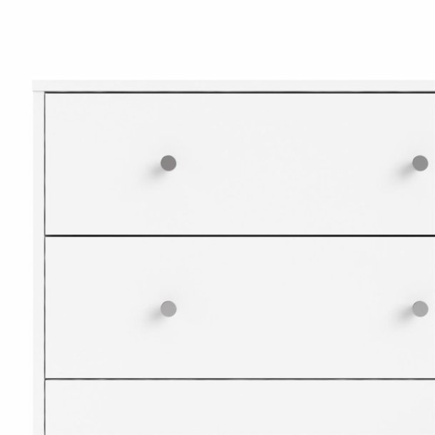May dobbelt kommode, m. 6 skuffer - hvid folie og plastik