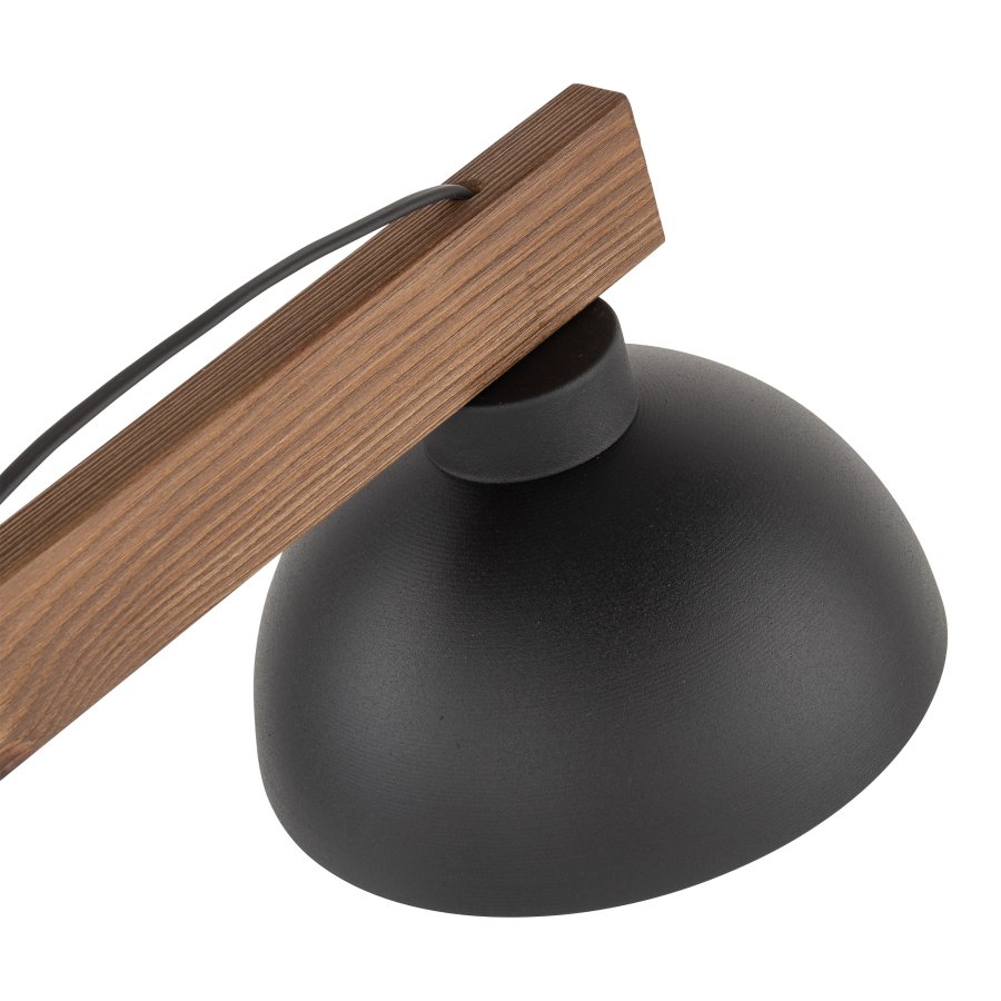 TK Oslo bordlampe - sort metal og valnddefarvet tr