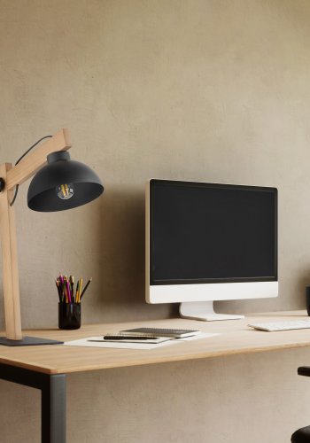 TK Oslo bordlampe - sort metall og tre