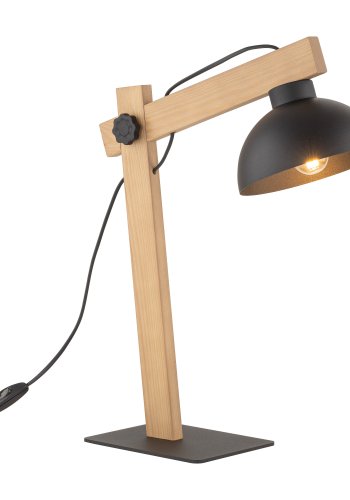 TK Oslo bordlampe - sort metall og tre