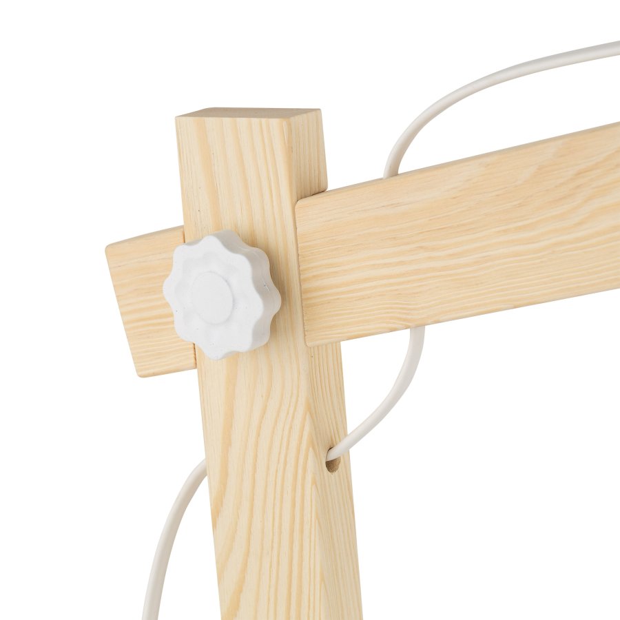 TK Oslo bordlampe - hvit metall og tre