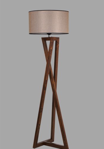 LUMI Sondrio Stehleuchte - Naturstoff und Holz