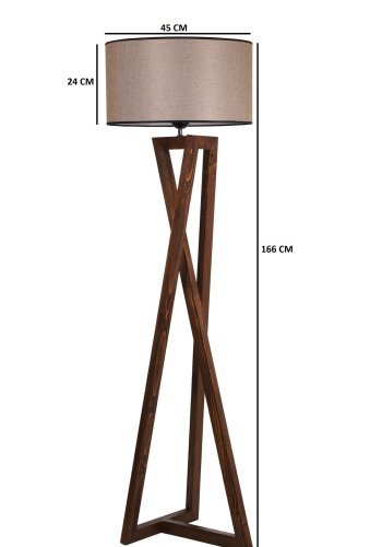 LUMI Sondrio Stehleuchte - Naturstoff und Holz