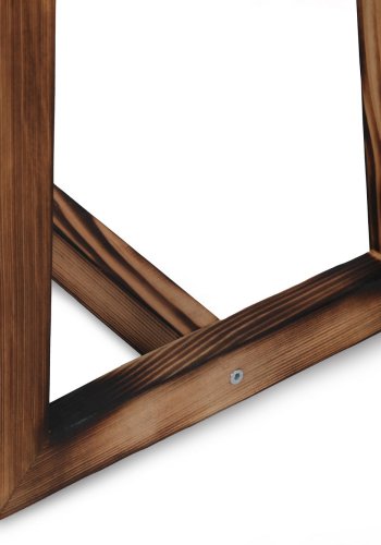 LUMI gulvlampe - svart stoff og brunt grantre