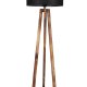 LUMI gulvlampe - svart stoff og brunt grantre