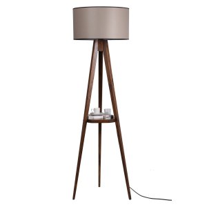 LUMI gulvlampe, m. trhylde - stof og natur tr