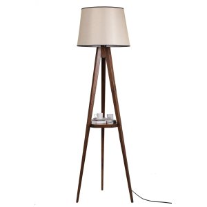 LUMI gulvlampe, m. trhylde - stof og natur grantr