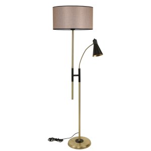 LUMI Cerdanyola del Vallès gulvlampe - stof og guld metal