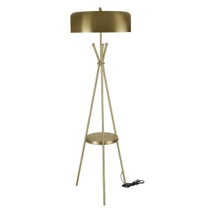 LUMI gulvlampe, m. hylde - guld metal