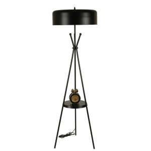 LUMI gulvlampe, m. hylde - sort metal