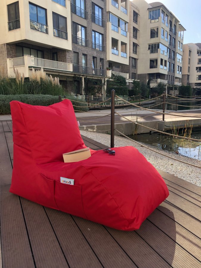 NORDVÄRK utendrs Daybed saccosekk, vanntett - rd polyester