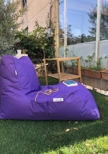 NORDVÄRK utendrs dagseng-saccosekk, vanntett - lilla polyester