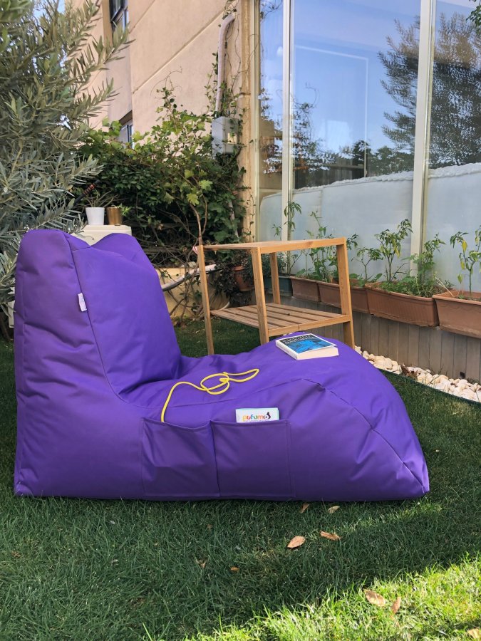 NORDVÄRK utendrs dagseng-saccosekk, vanntett - lilla polyester