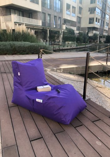 NORDVÄRK utendrs dagseng-saccosekk, vanntett - lilla polyester