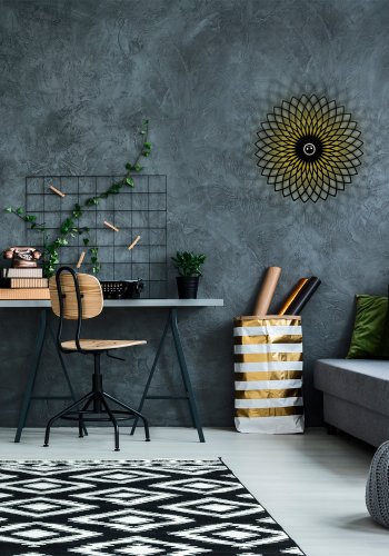 LUMI Châlons Wandleuchte - schwarzes Metall