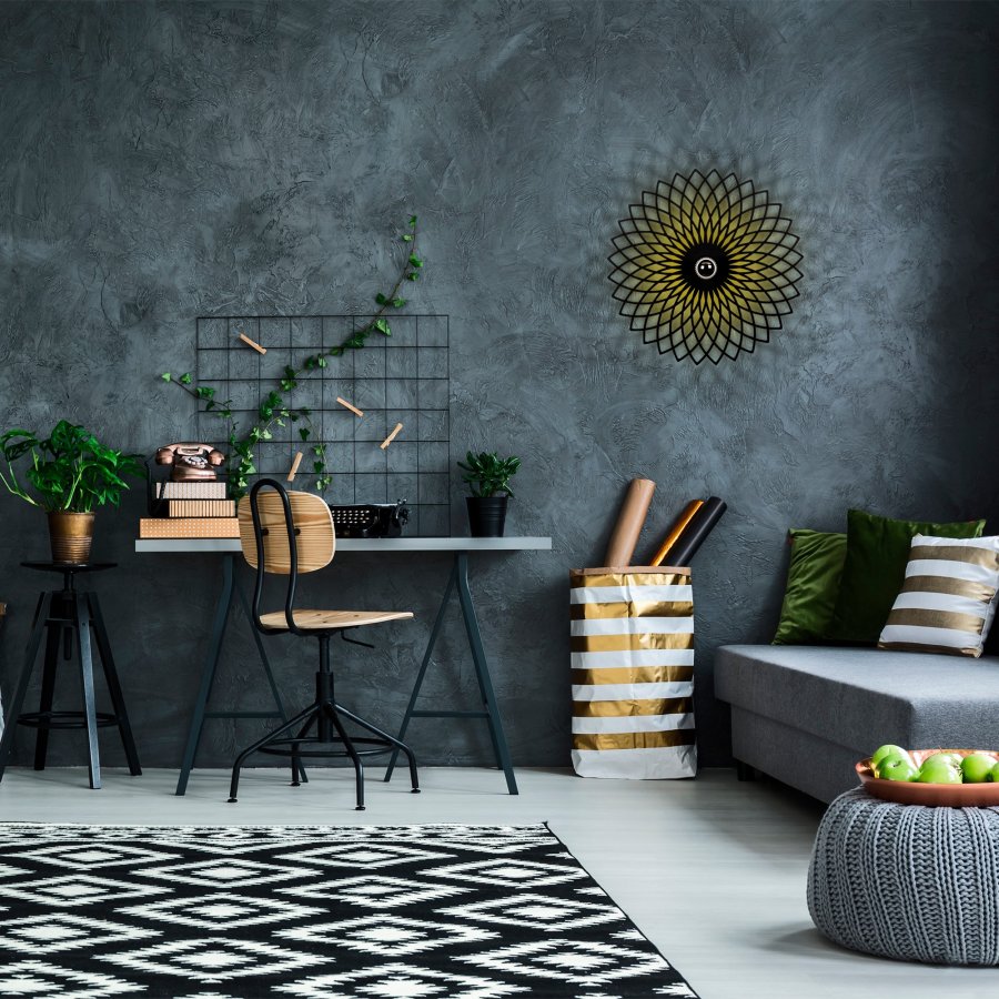 LUMI Châlons Wandleuchte - schwarzes Metall