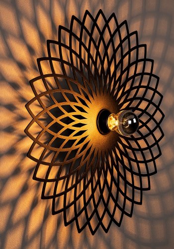 LUMI Châlons Wandleuchte - schwarzes Metall