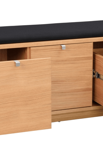 ROWICO Confetti bnk - olieret eg/sort stofhynde, m. 3 skuffer