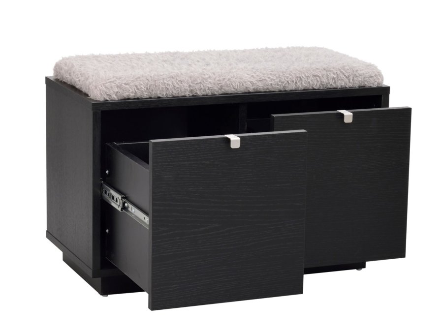 ROWICO Confetti bnk - sort eg/lysegr hynde, m. 2 skuffer