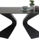 KARE DESIGN Gloria Black Ceramic spisebord, rektangulr - sort mineralmarmor og sort stl (200x100)