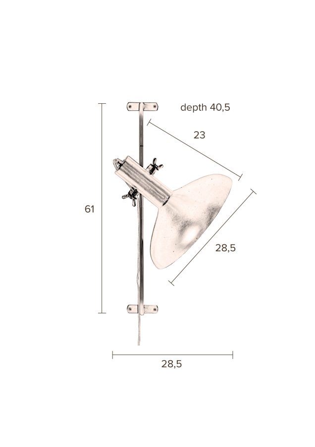 DUTCHBONE Karish vegglampe - messingjern