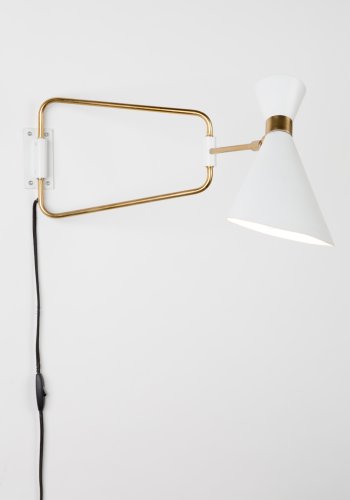 ZUIVER Skyggefull vegglampe - hvitt og gull jern