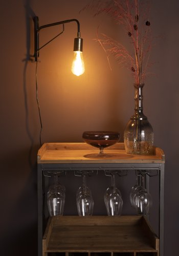 WHITE LABEL LIVING Lasse vegglampe - svart jern