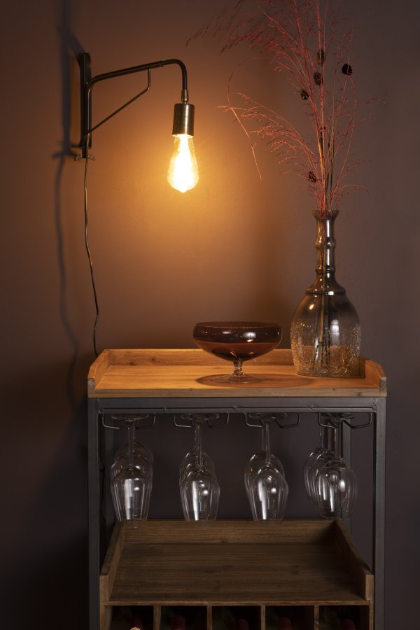 WHITE LABEL LIVING Lasse vegglampe - svart jern