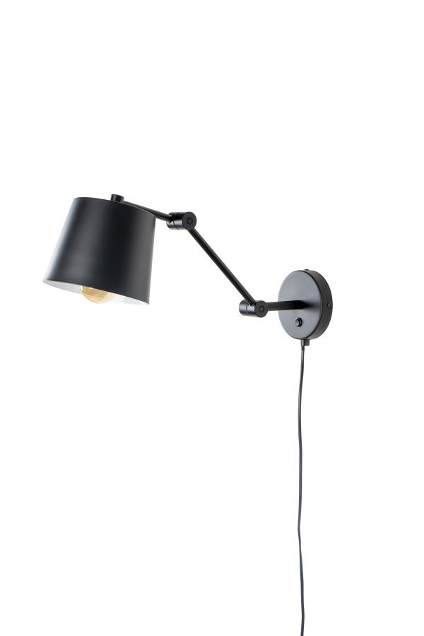 WHITE LABEL LIVING Hajo vegglampe - svart jern