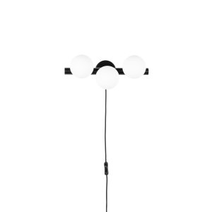 WHITE LABEL LIVING Monica Vit vägglampa - vitt glas och svart